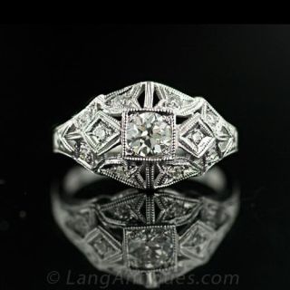 Art Deco Diamond Engagement Ring 
Art Deco Jewelry 