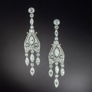 Art Deco Style Diamond Girandole Earrings - 3