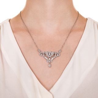 Art Deco Style Diamond Plaque Necklace