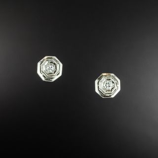 Art Deco Style Diamond Stud Earrings  - 2