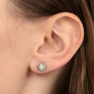 Art Deco Style Diamond Stud Earrings 