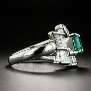Art Deco Style Emerald and Diamond Ring