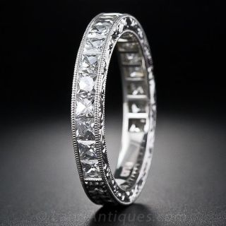 Art Deco Style French Cut Diamond Band