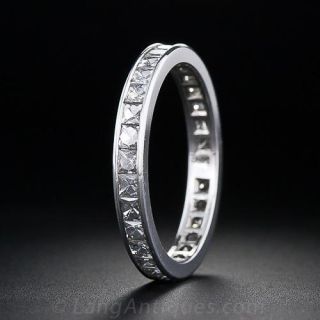 Art Deco Style French Cut Diamond Eternity Band