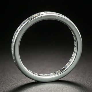 Art Deco Style French Cut Diamond Eternity Wedding Band, Size 6 1/2