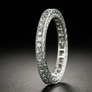 Art Deco Style French-Cut Diamond Platinum Eternity Band - Size 6 3/4 - 2