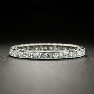 Art Deco Style French-Cut Diamond Platinum Eternity Band - Size 6 3/4