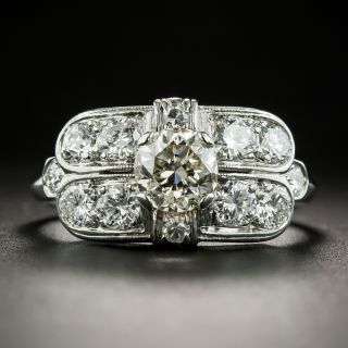 Art Deco Style Mid 20th Century .80 Carat Diamond Engagement Ring - 2
