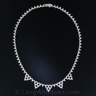 Art Deco Style Platinum Diamond Choker Necklace