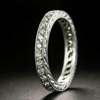 Art Deco Style Platinum Diamond Eternity Ring - Size 6 - 2