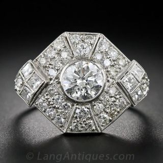 Art Deco Style Platinum Diamond Ring