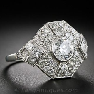 Art Deco Style Platinum Diamond Ring