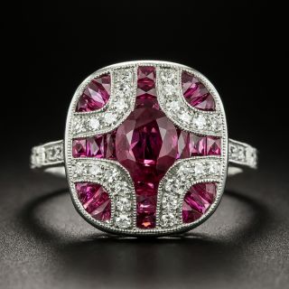Art Deco-Style Ruby and Diamond Ring - 2