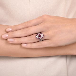 Art Deco-Style Ruby and Diamond Ring