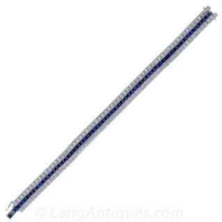 Art Deco Style Sapphire and Diamond Bracelet