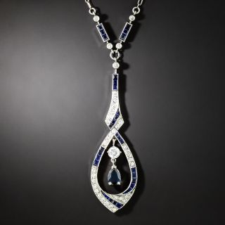 Art Deco-Style Sapphire and Diamond Necklace - 2