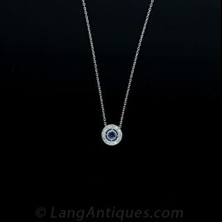 Art Deco Style Sapphire and Diamond Necklace Main View