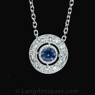 Art Deco Style Sapphire and Diamond Necklace
