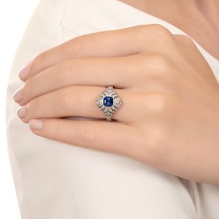 Art Deco-Style Sapphire and Diamond Ring