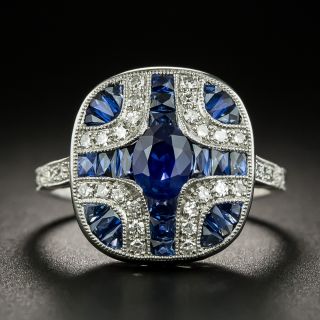 Art Deco-Style Sapphire and Diamond Ring - 1