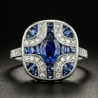 Art Deco Style Sapphire and Diamond Ring - 2