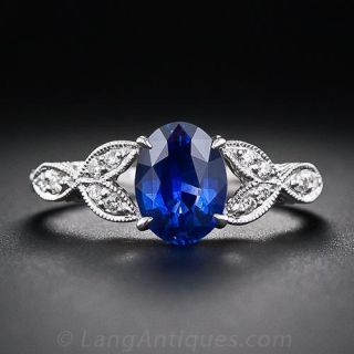 Art Deco Style Sapphire Engagement Ring