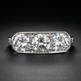 Art Deco Style Three Diamond Ring