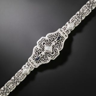Art Deco Synthetic Sapphire and Diamond Bracelet - 2