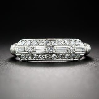 Art Deco Three-Row Diamond and Platinum Band