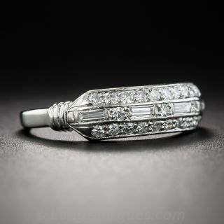 Art Deco Three-Row Diamond and Platinum Band