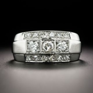 Art Deco Three-Row Diamond Band Ring - 2