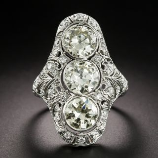 Art Deco Three-Stone Diamond Dinner Ring - 3