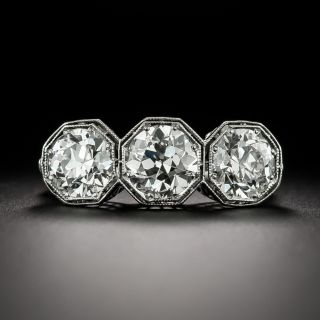 Art Deco Three-Stone Diamond Engagement Ring - 4