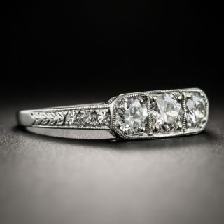 Art Deco Three-Stone Diamond Platinum Ring