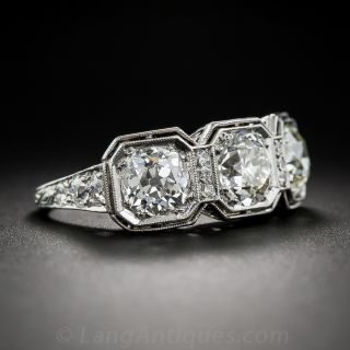 Art Deco Three-Stone Diamond Ring