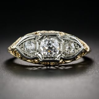 Art Deco Three-Stone Diamond Ring