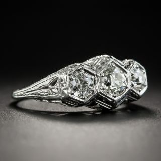Art Deco Three-Stone Diamond Ring