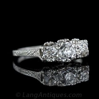 Art Deco Three Stone Diamond Ring