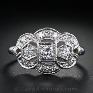Art Deco Three Stone Diamond Ring