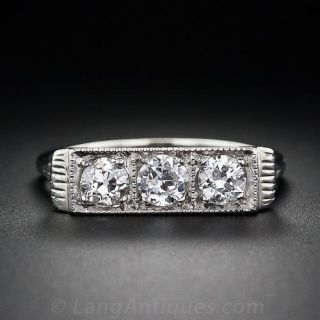 Art Deco Three Stone Diamond Ring