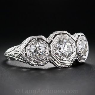 Art Deco Three-Stone Diamond Ring
