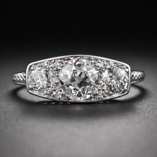 Art Deco Three-Stone Diamond Ring