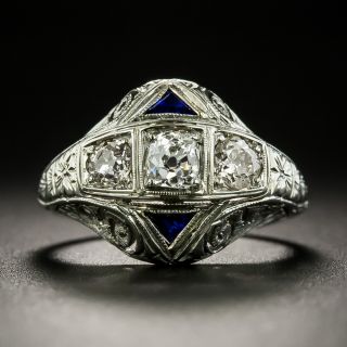 Art Deco Three-Stone Diamond Ring by Belais Bros. - 2