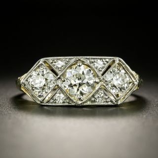 Art Deco Three-Stone Diamond Ring - GIA - 2
