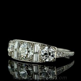 Art Deco Three Stone Diamond Ring