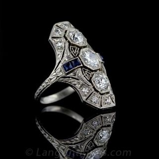 Art Deco Three-Stone Dinner Ring