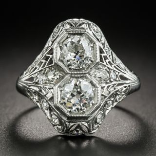 Art Deco 'Toi et Moi' Diamond Dinner Ring - 2