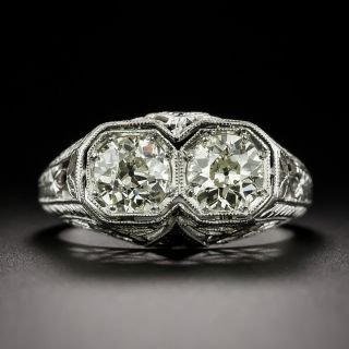 Art Deco Toi et Moi Diamond Engagement Ring - 3