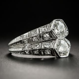Art Deco Toi Et Moi Platinum Diamond Ring