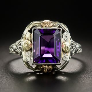 Art Deco Tri-Color Amethyst Ring - 2